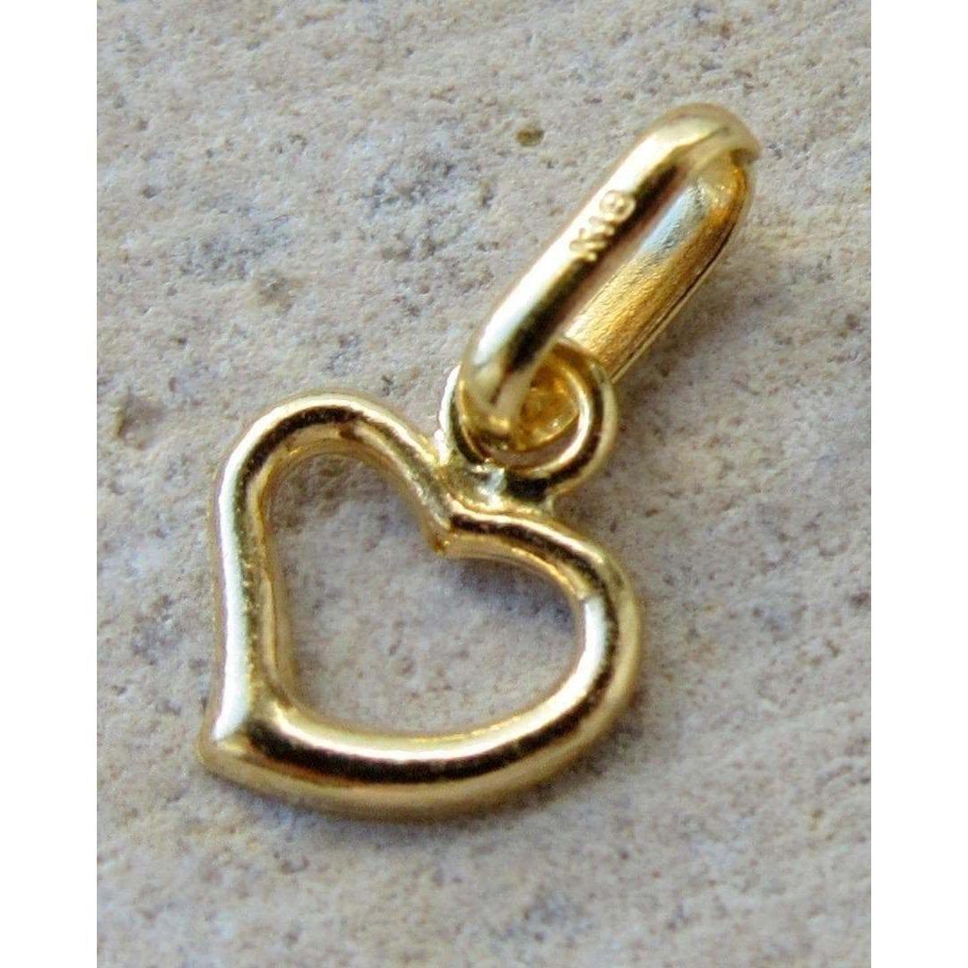 K18 18K ネックレストップ 18金 ゴールド オープンハート 地金 S