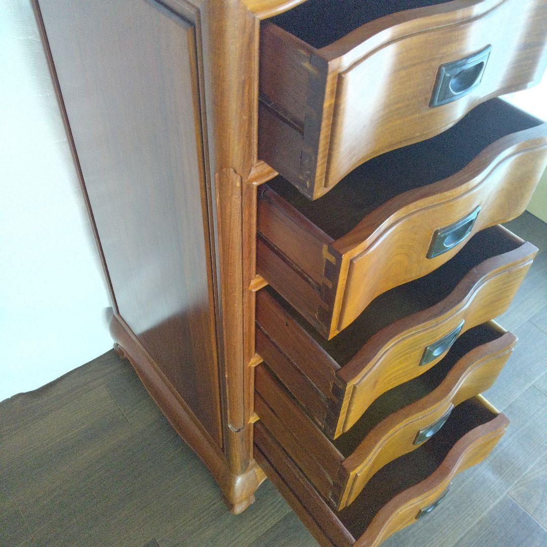 ☆花梨　5段アンティークチェスト　猫脚　美品☆