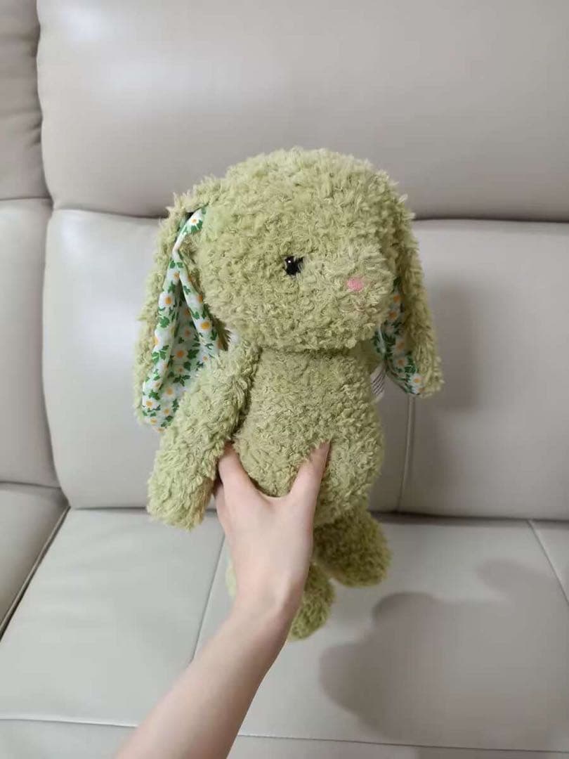 グリーンウサギぬいぐるみ 約30cm