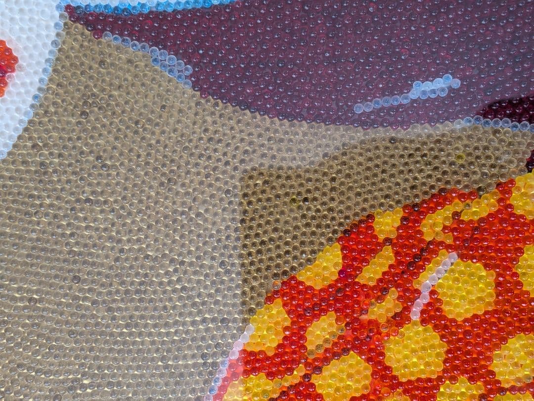 【完成品】ビーズタッチ手芸 額縁入り 3枚セット（虎・美人画）ハンドメイド