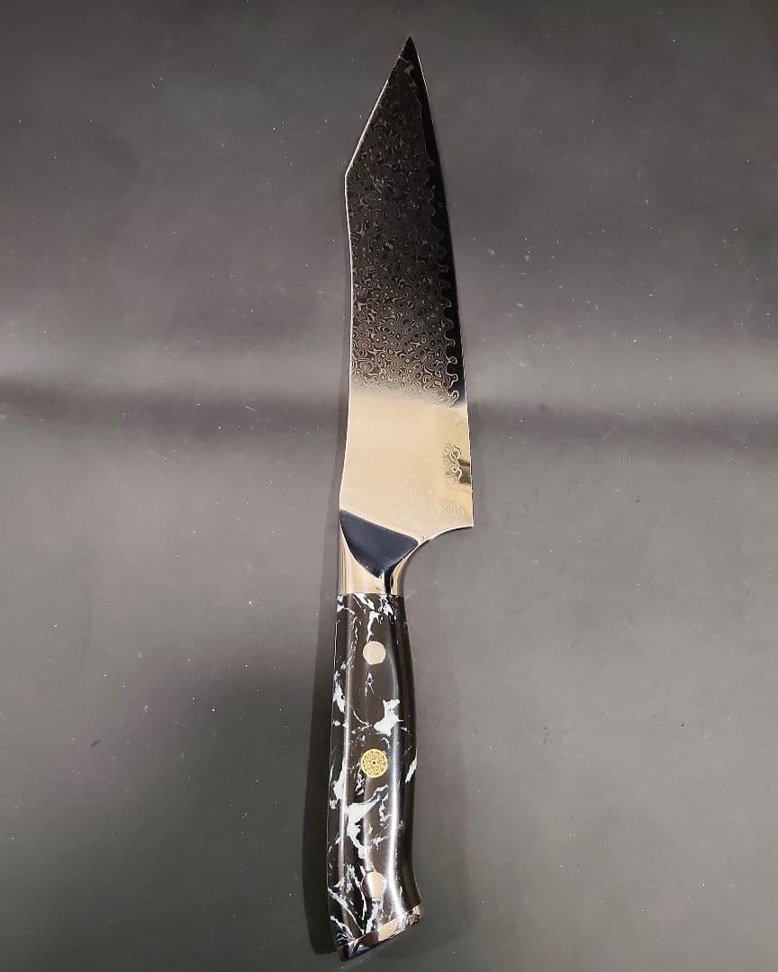 魚捌き 鬼反り 剣型 切付型 牛刀 VG10 ダマスカス 包丁 ターコイズ柄