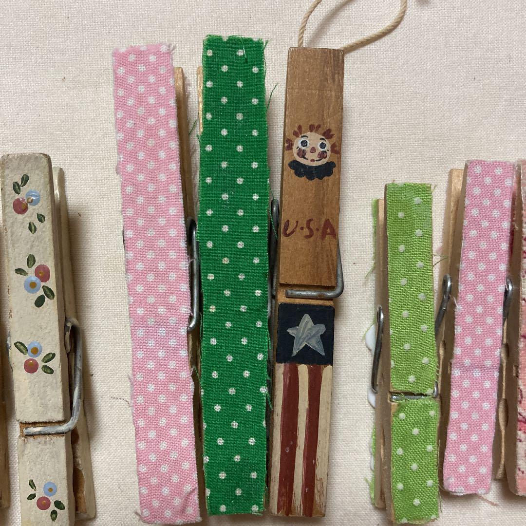 木製ピンチ　トールペイント　ハンドメイド　クリップ