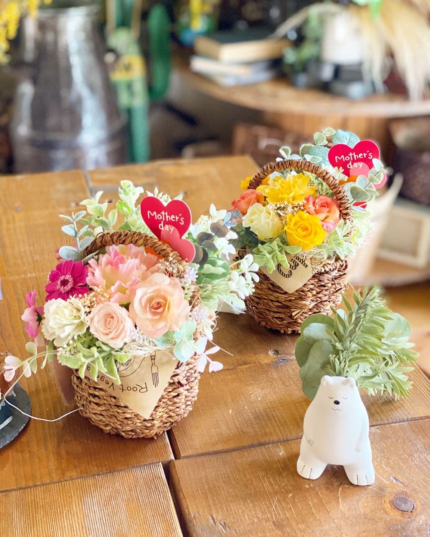 ♡母の日♡フラワーバスケット♡誕生日プレゼント