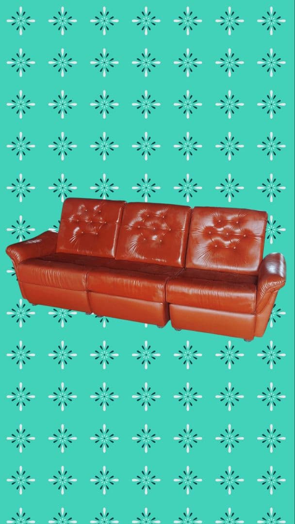 3人用ソファー、ソファー、ヴィンテージ、レトロ、アンティーク、昭和、茶色ソファー