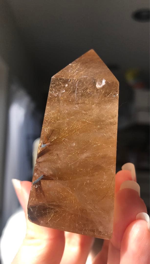 ☘️レア❤︎虹入り❤︎黄金の輝き　ゴールドルチルクォーツ 天然石