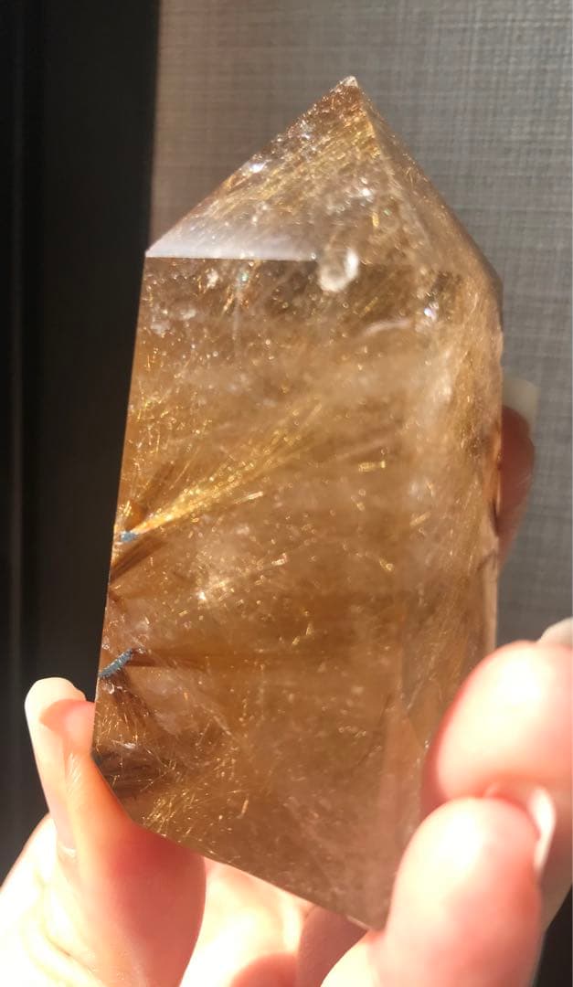 ☘️レア❤︎虹入り❤︎黄金の輝き　ゴールドルチルクォーツ 天然石