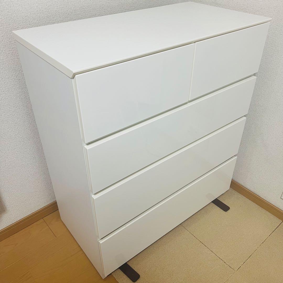 ニトリ ローチェスト クエス80-4LC ホワイト 収納 タンス 引き出し　4段