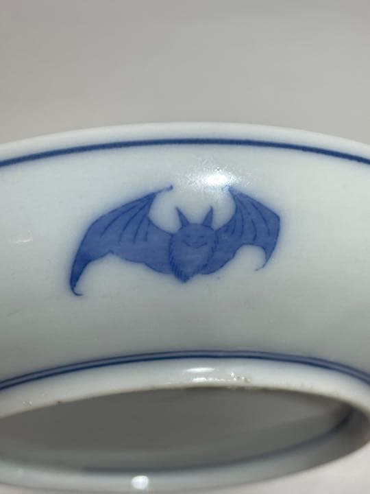 明治　印判皿　月うさぎ