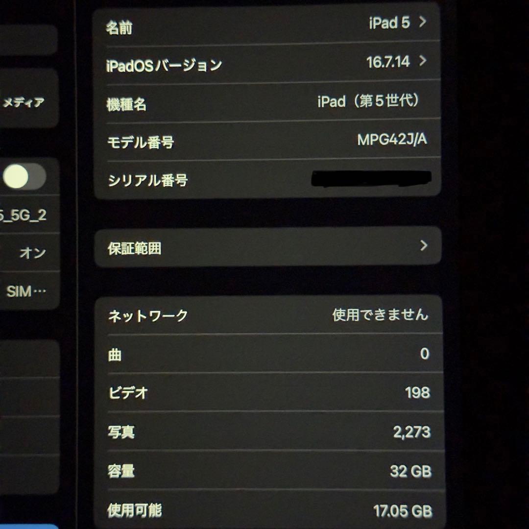 iPad 第5世代 32GB ゴールド Wi-Fi+Cellular