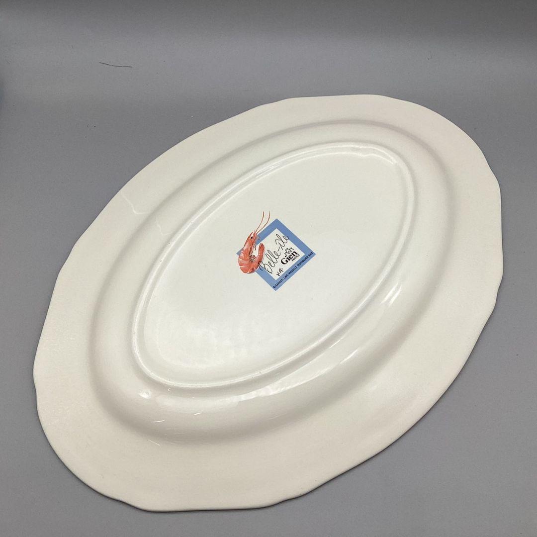 4　Gien belle ile　ジアン プレート 大皿 オーバル　展示保管品