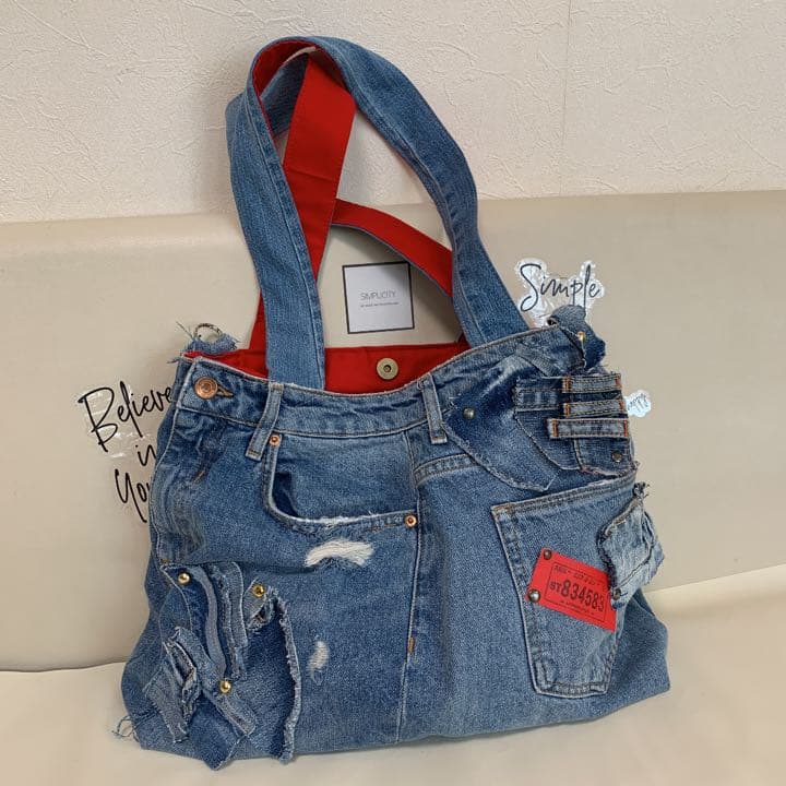 デニムリメイク Lsize トートバッグ 20'275