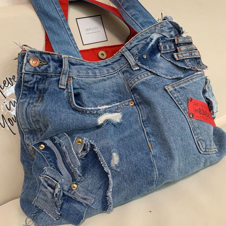 デニムリメイク Lsize トートバッグ 20'275