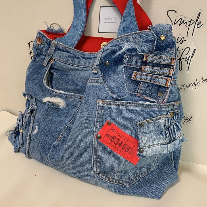 デニムリメイク Lsize トートバッグ 20'275