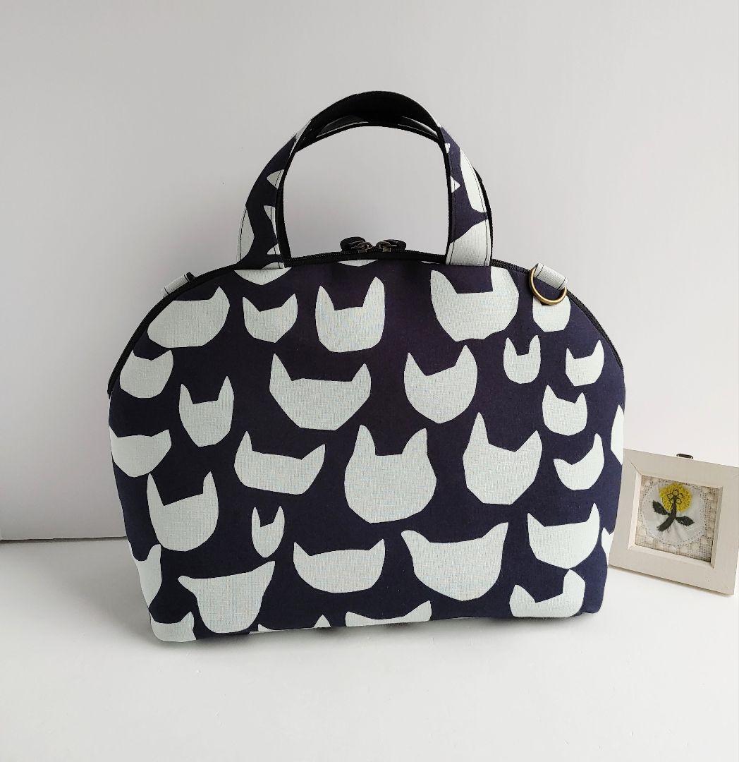 訳あり　ミナペルホネン　anone-anone　まるいファスナーバッグ　ネコ　猫