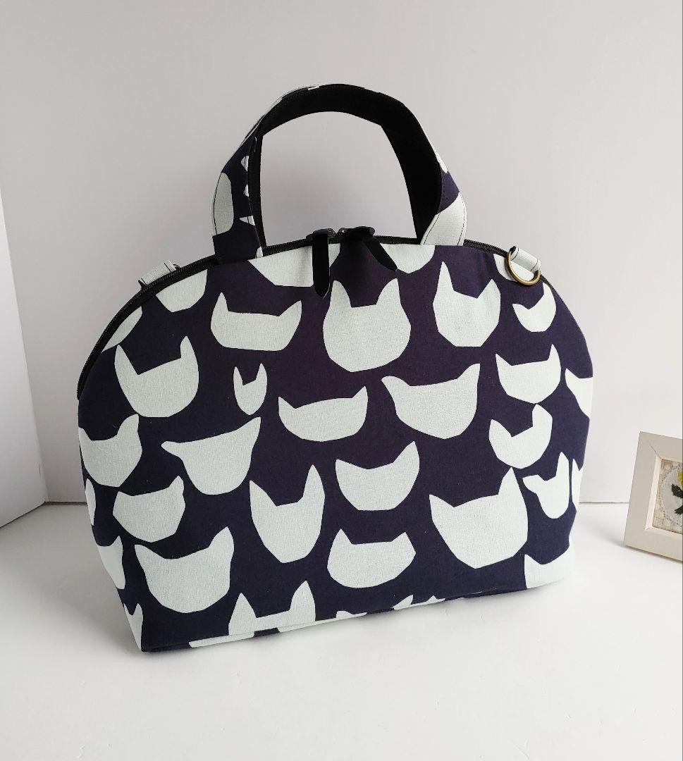 訳あり　ミナペルホネン　anone-anone　まるいファスナーバッグ　ネコ　猫