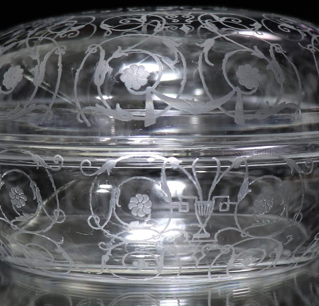 オールド・バカラ レアモデル唐草文様蓋物 小物入れボンボニエール ミケランジェロ