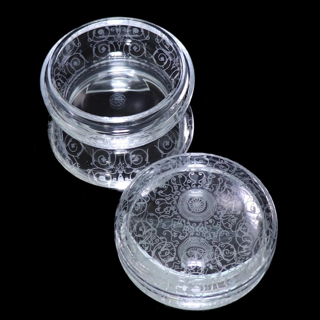 オールド・バカラ レアモデル唐草文様蓋物 小物入れボンボニエール ミケランジェロ