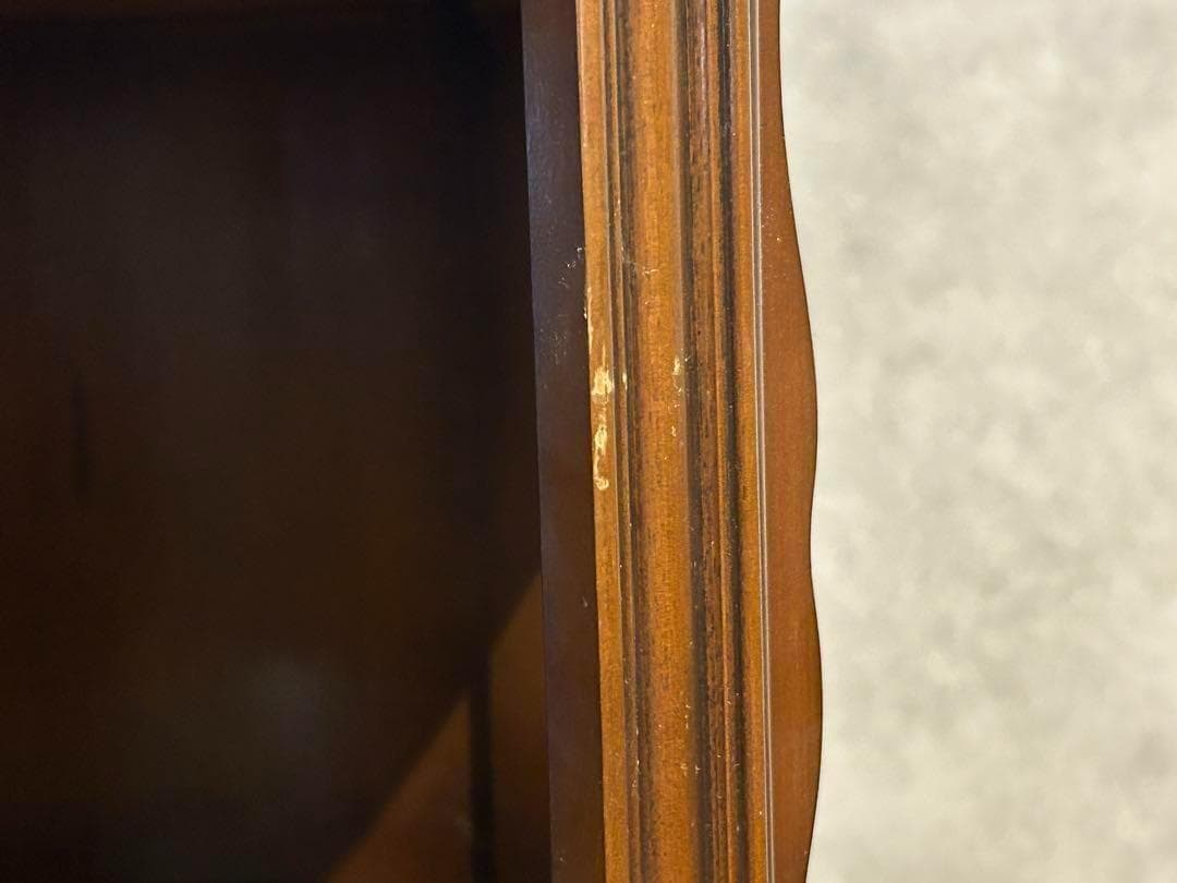 アンティーク　2段チェスト　ラウンドコンソール　クラシック　木彫　猫脚　GZ