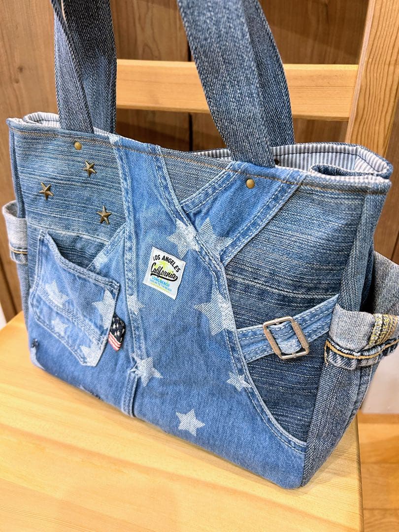オーバーオールリメイク☆トートバッグBIG