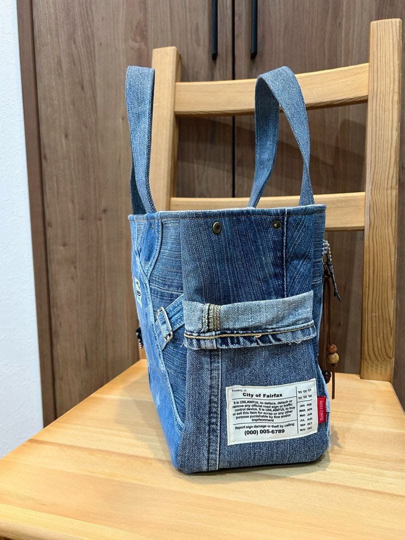 オーバーオールリメイク☆トートバッグBIG