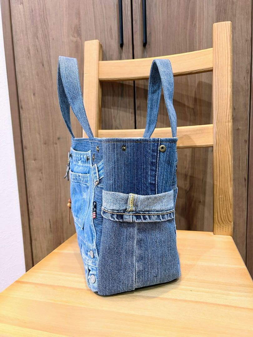 オーバーオールリメイク☆トートバッグBIG