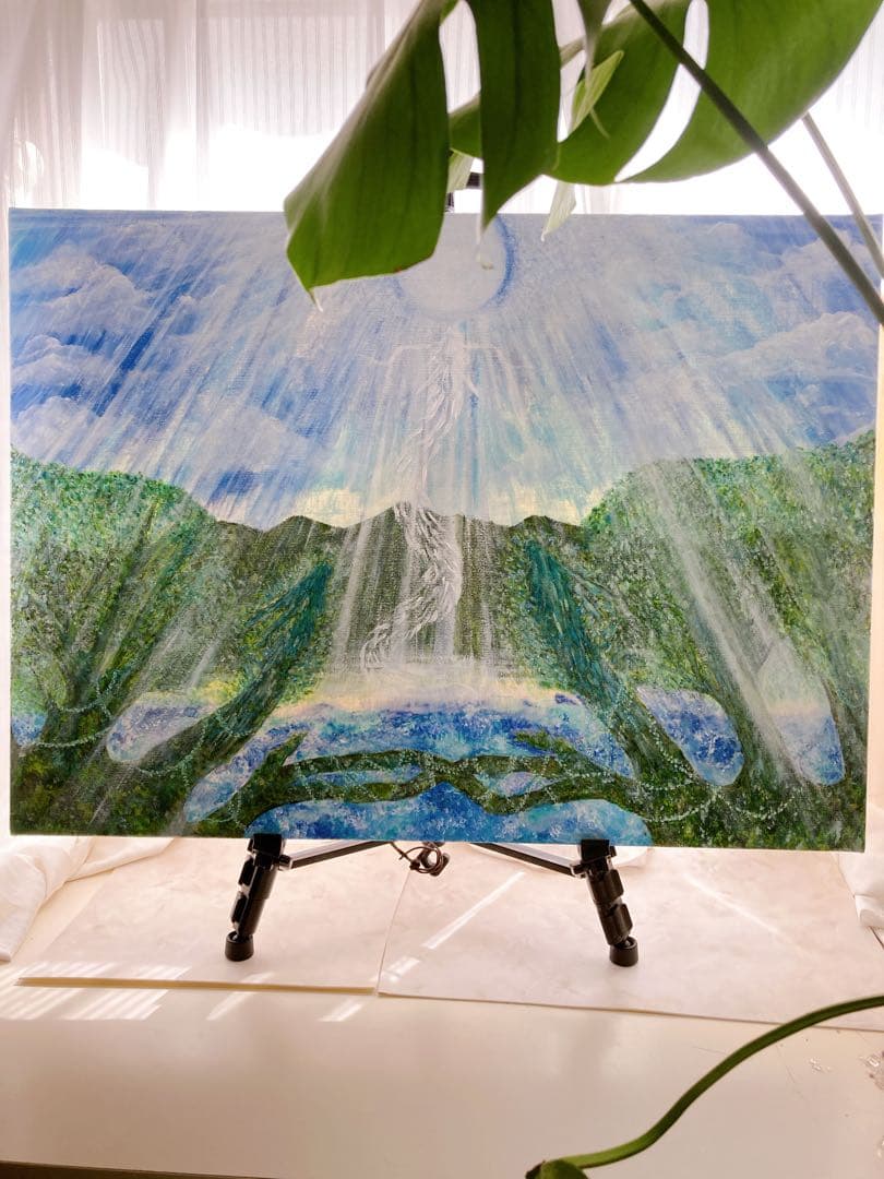 【白光（びゃっこう）】　白龍　龍木　原画　アクリル画　F20号サイズ