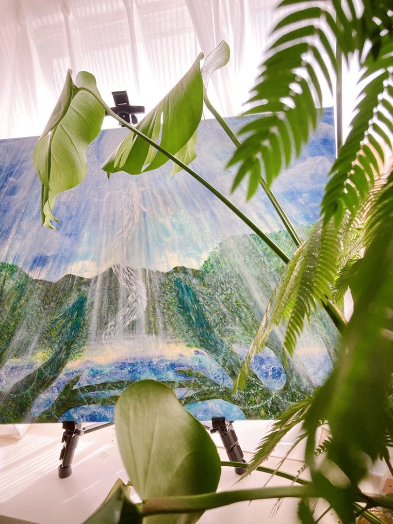 【白光（びゃっこう）】　白龍　龍木　原画　アクリル画　F20号サイズ