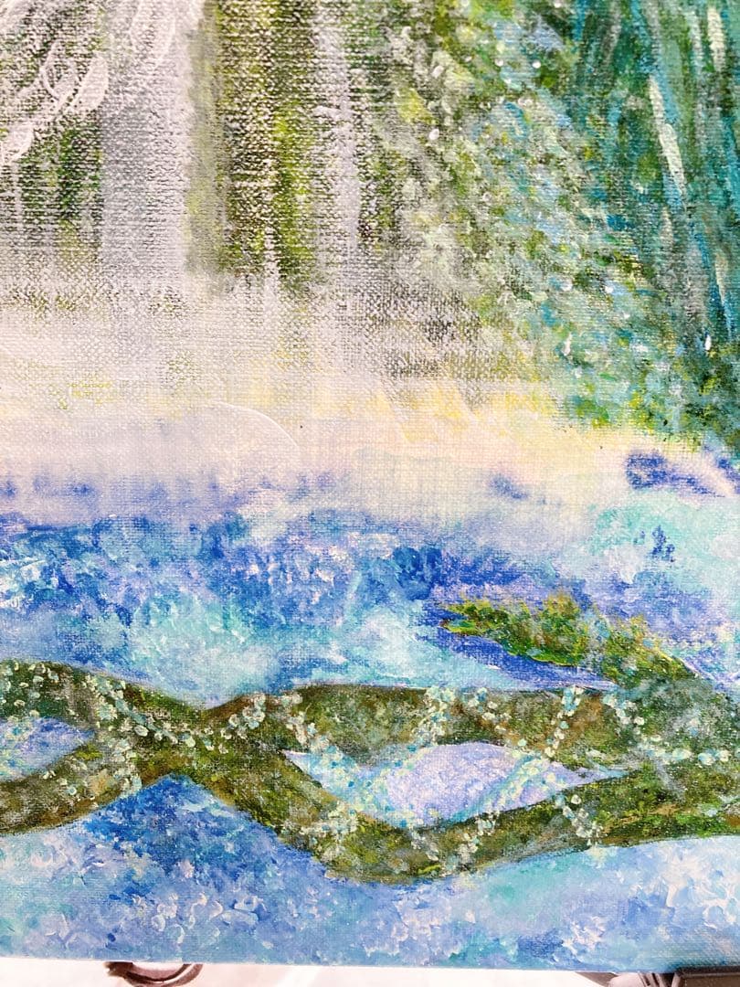 【白光（びゃっこう）】　白龍　龍木　原画　アクリル画　F20号サイズ