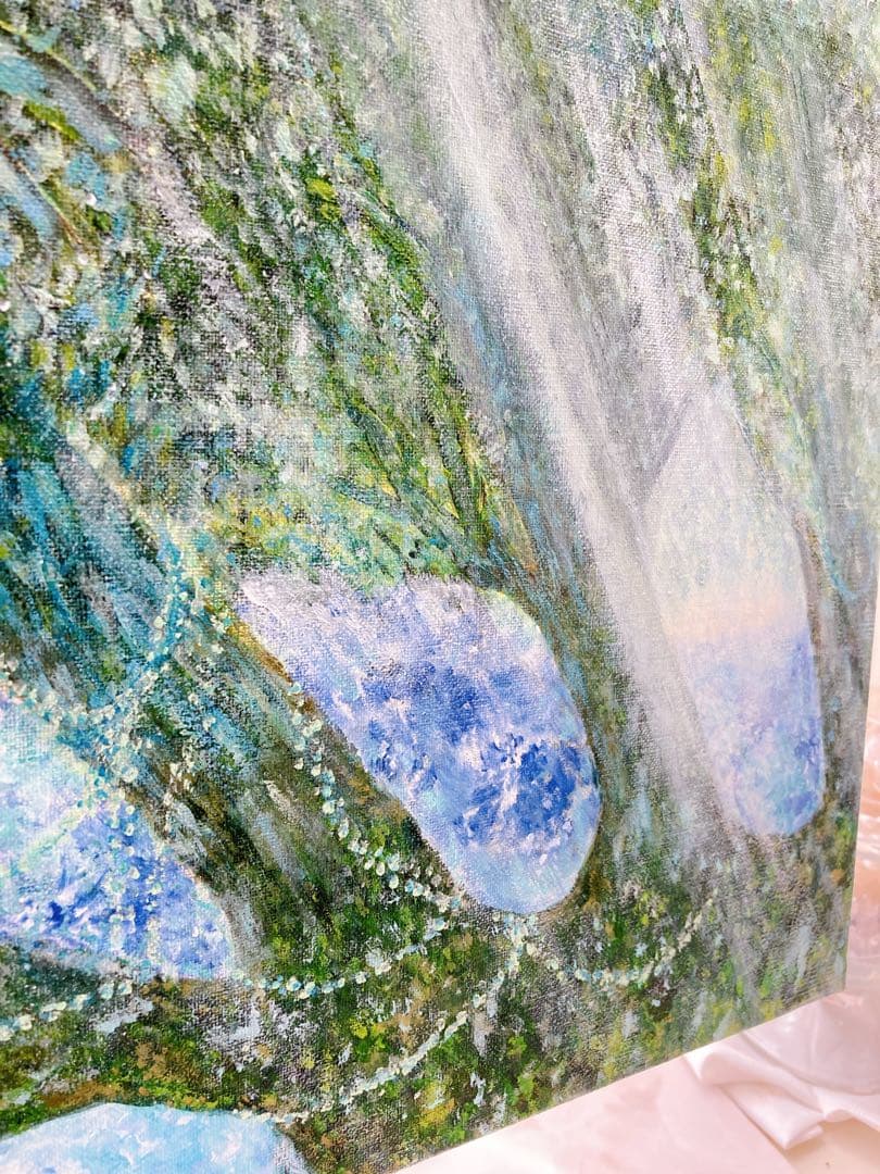 【白光（びゃっこう）】　白龍　龍木　原画　アクリル画　F20号サイズ