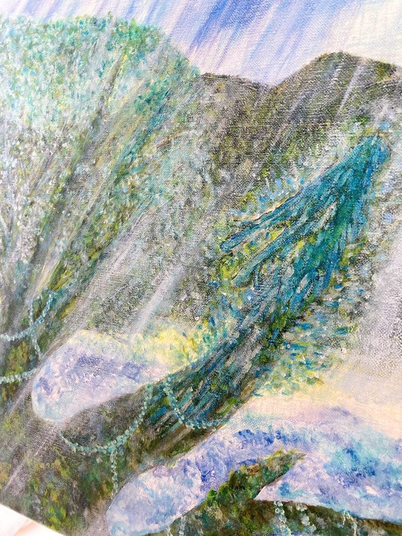 【白光（びゃっこう）】　白龍　龍木　原画　アクリル画　F20号サイズ