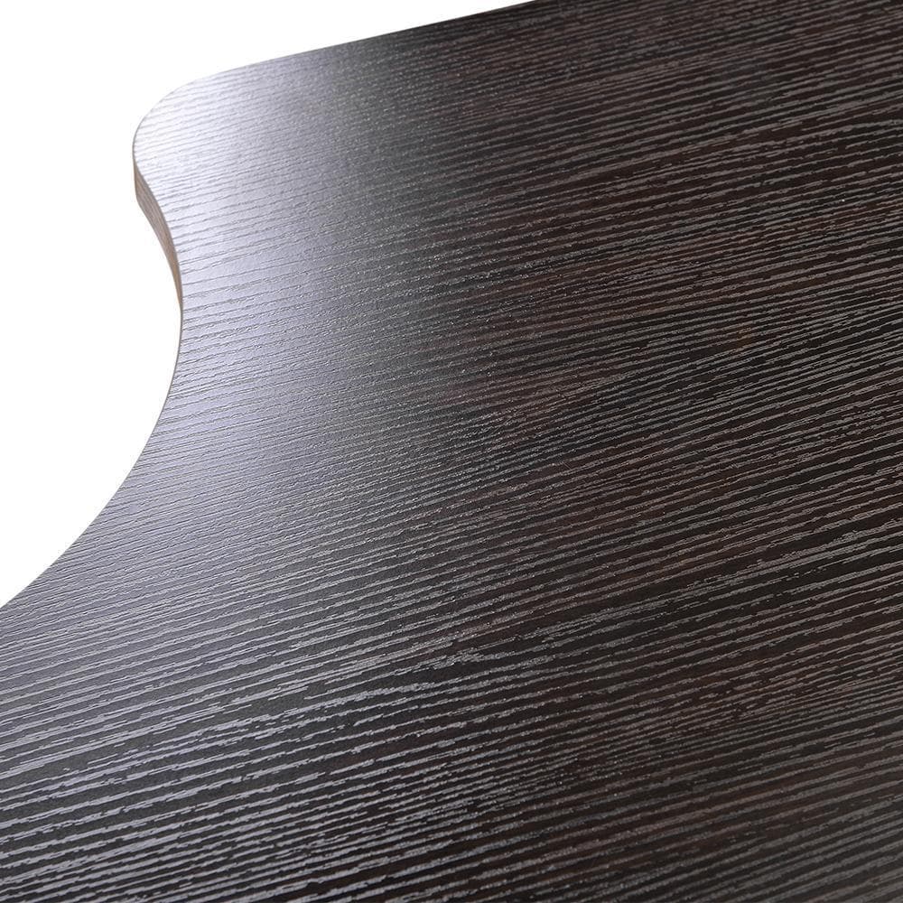 【ダークブラウン】パソコンデスク L字120cm2段ラック付 デスク木製勉強机