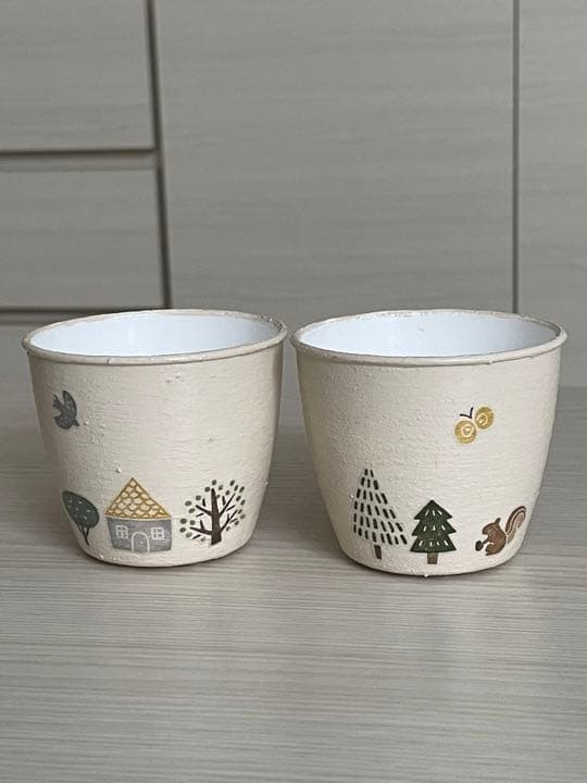 リメイク鉢（リメ鉢）プラ鉢2個セットNo.77 多肉サボテン用