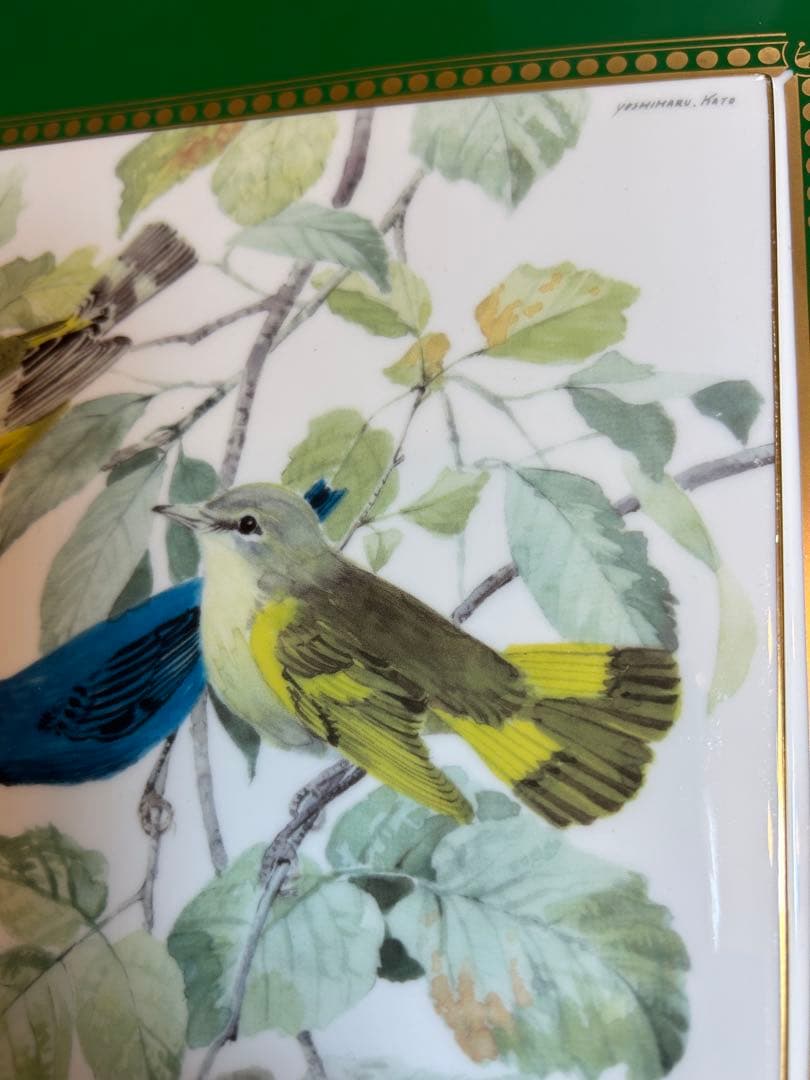 Sango MAGNA (三郷陶器) 加藤吉春 陶画　陶板　タイル　鳥