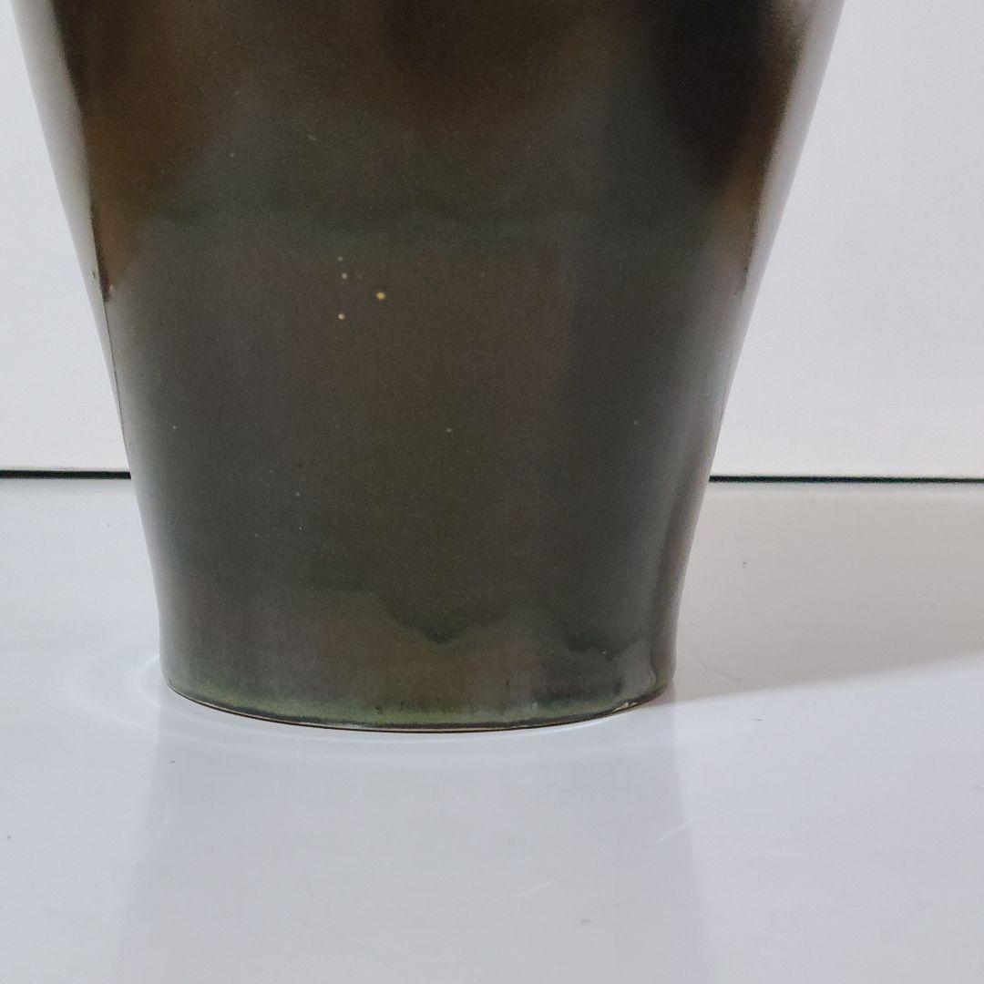 台湾製　壺　大型花瓶　梅瓶(めいぴん)　蕎麦釉　茶葉末釉