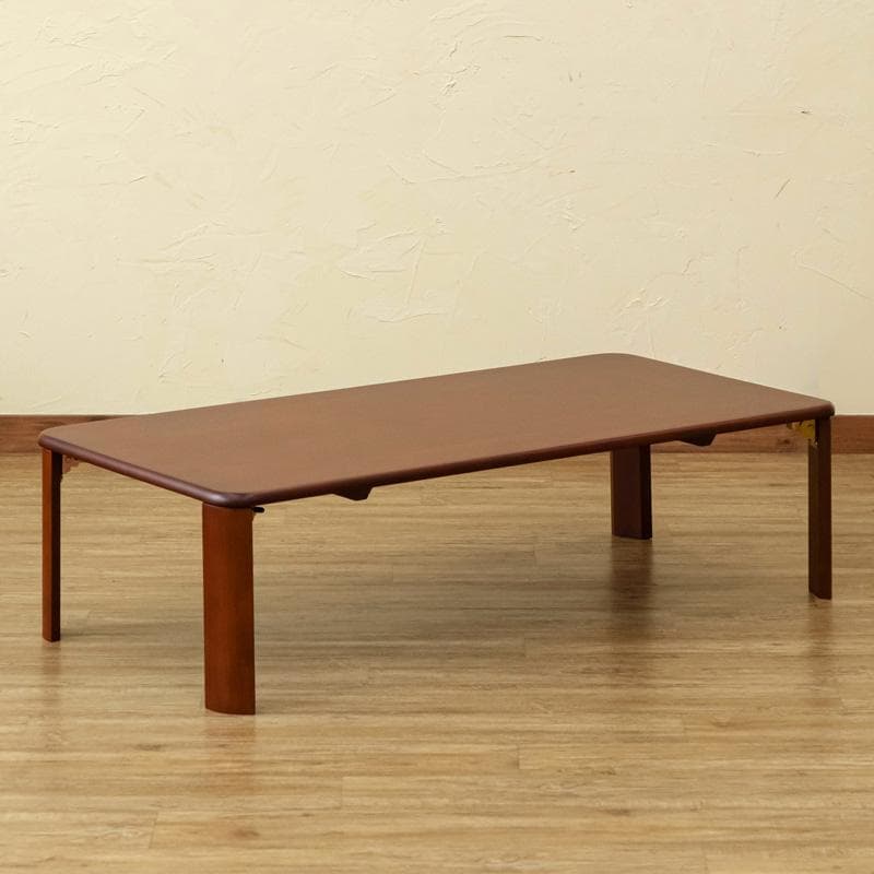 【新品・送料無料】【完成品】継脚付　ウッディテーブル　120×60　BR/NA