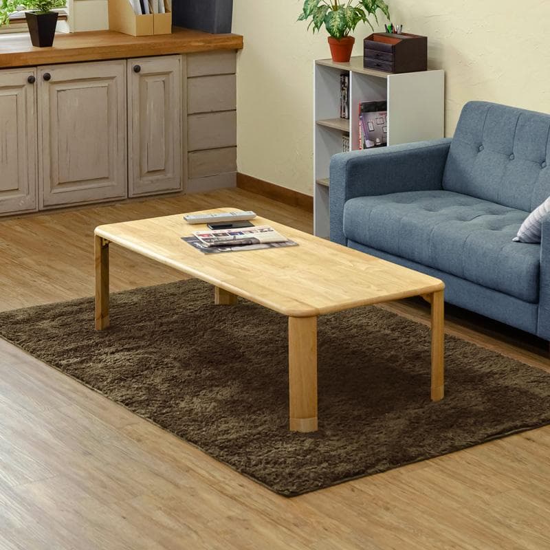 【新品・送料無料】【完成品】継脚付　ウッディテーブル　120×60　BR/NA