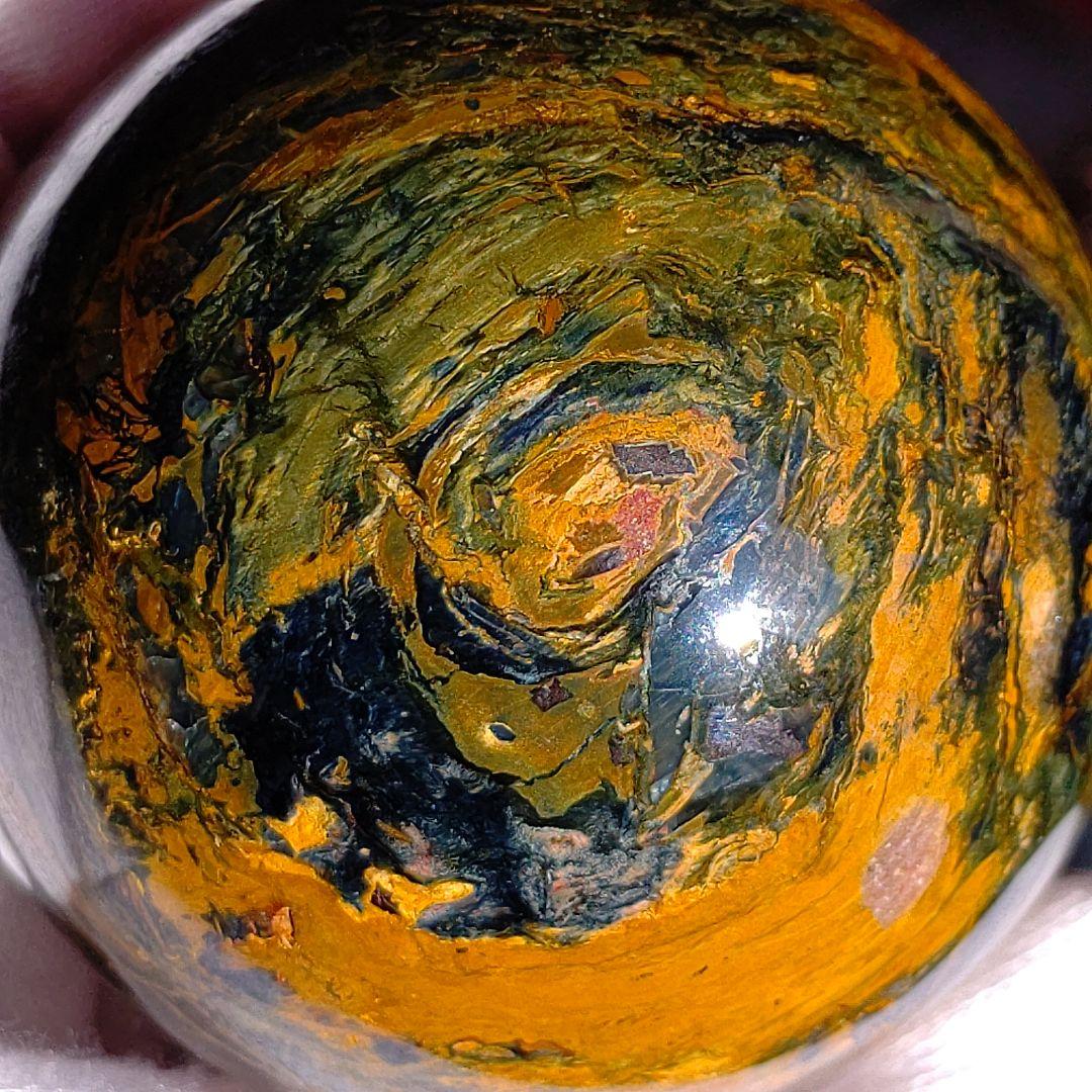 ピーターサイト　ブルー　スフィア　天然石　台座付き