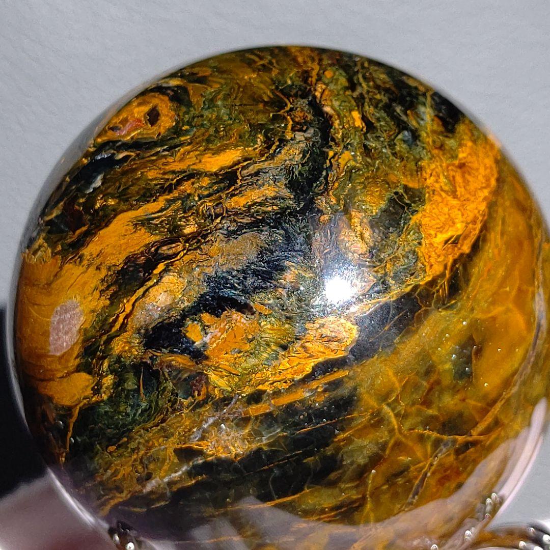 ピーターサイト　ブルー　スフィア　天然石　台座付き