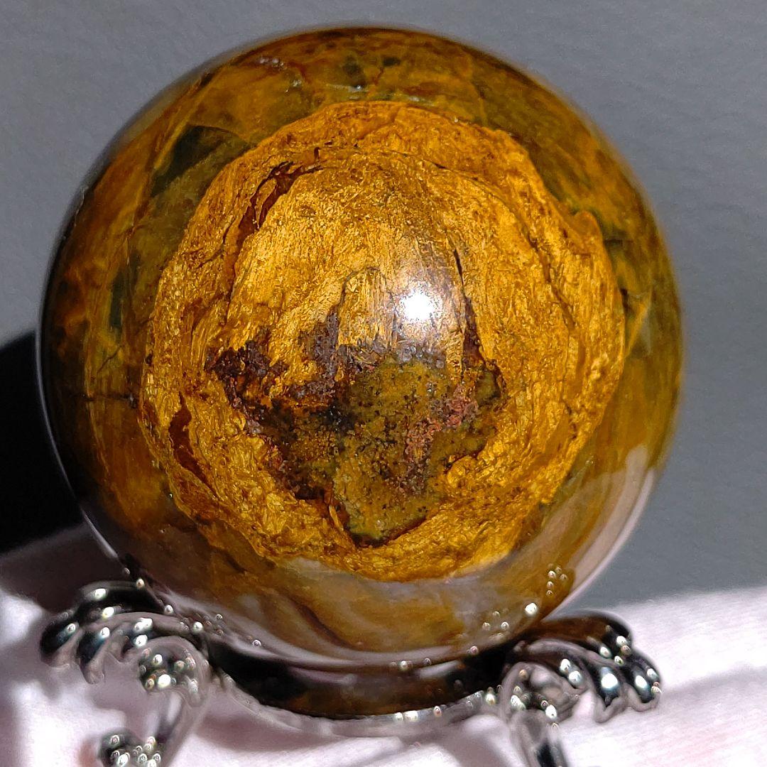 ピーターサイト　ブルー　スフィア　天然石　台座付き