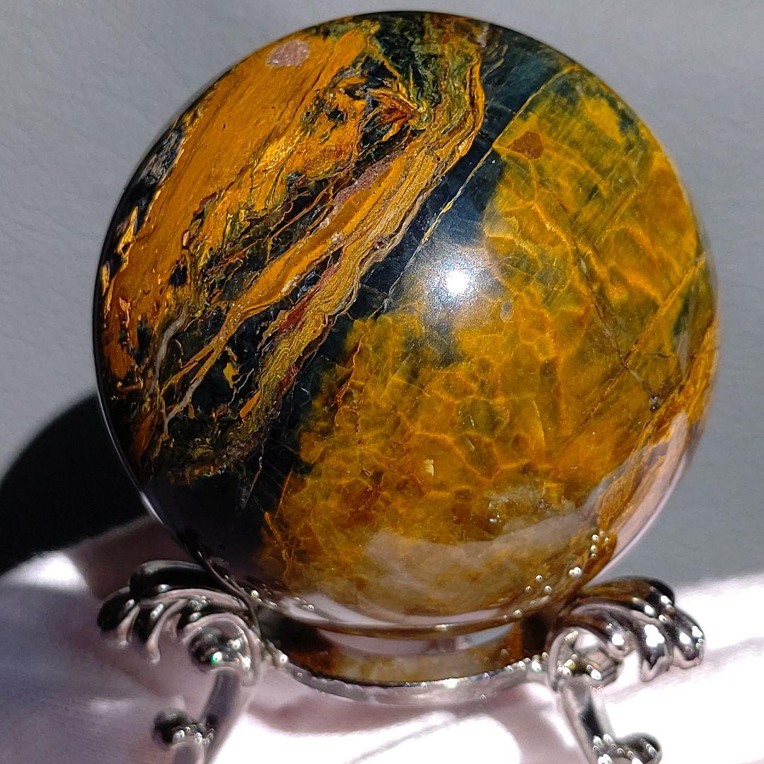 ピーターサイト　ブルー　スフィア　天然石　台座付き