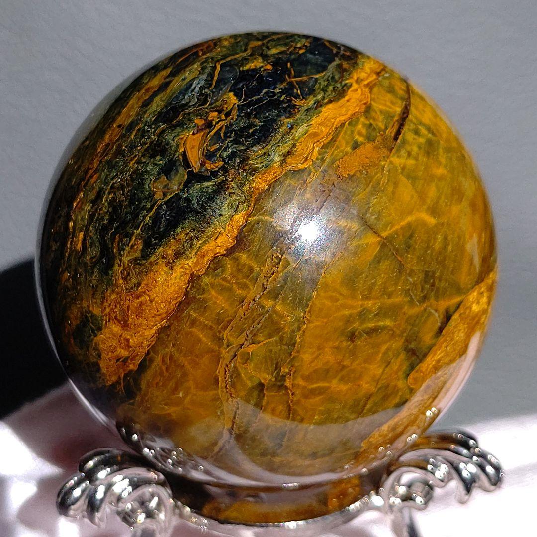 ピーターサイト　ブルー　スフィア　天然石　台座付き