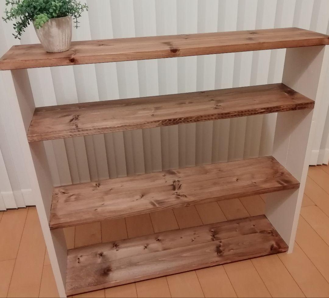 ハンドメイドシェルフ/棚/ラック/ホワイト【送付込み】