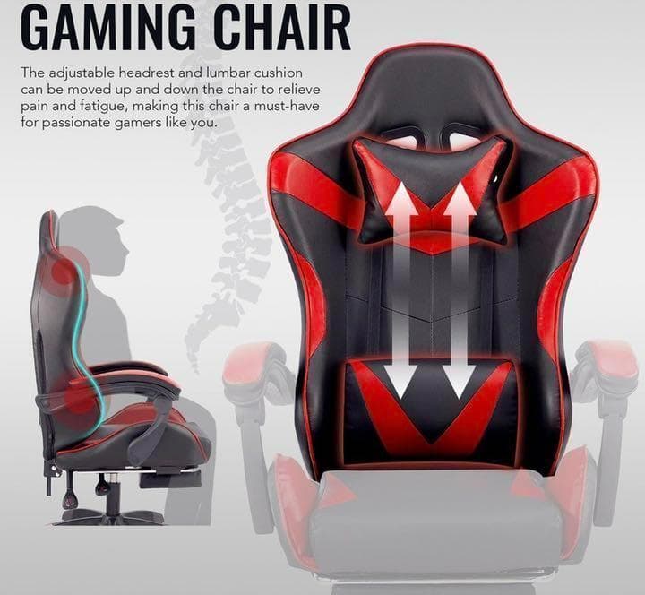 新品 赤 ゲーミングチェア オフィスチェア デスクチェア 事務椅子 作業椅子