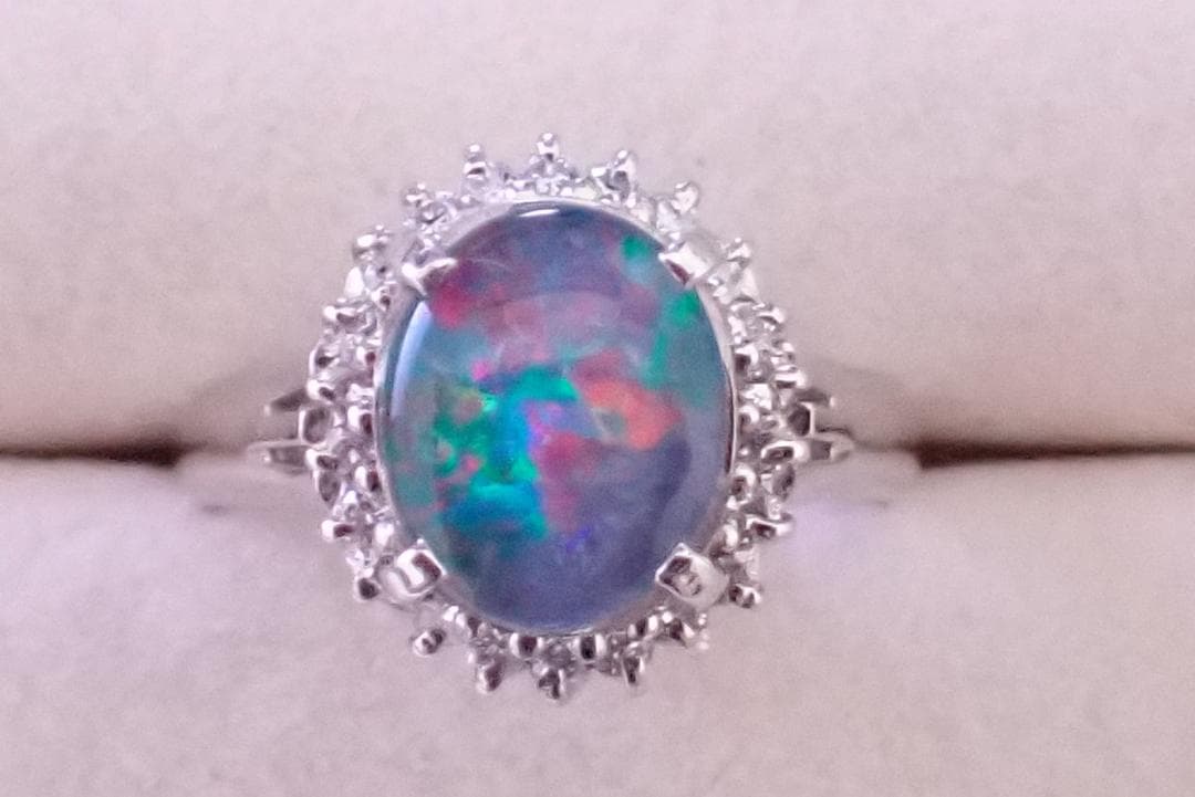 オパール　ダイヤ0.255　14.5号