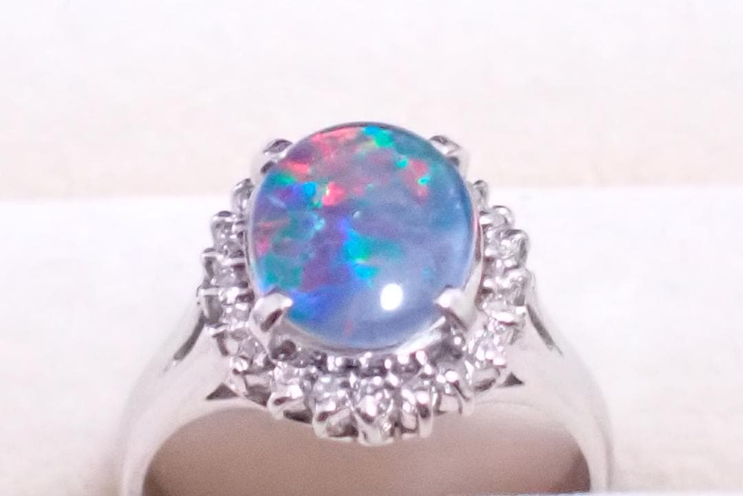 オパール　ダイヤ0.255　14.5号