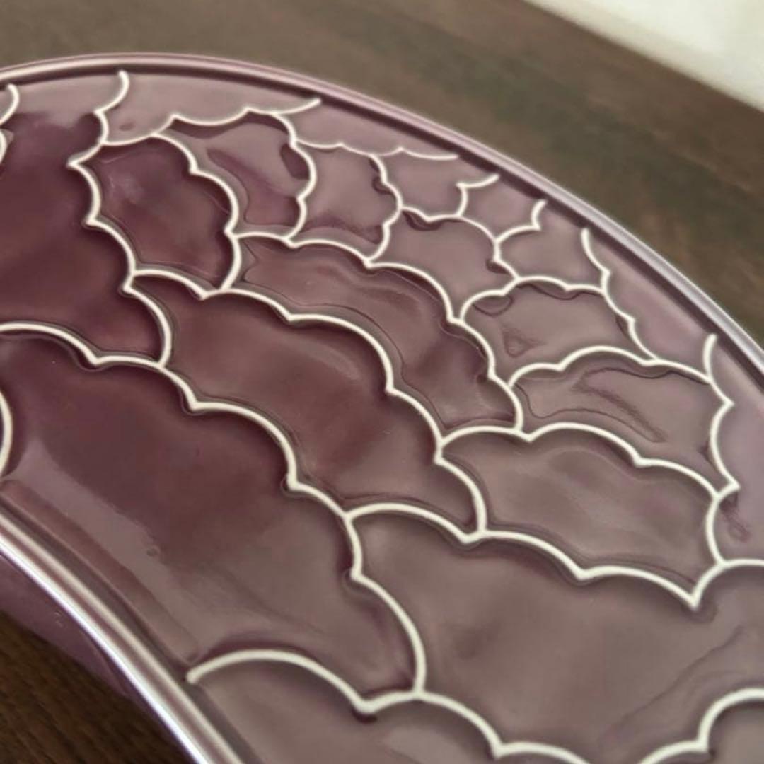 有田焼 福泉窯　紫釉 繭型蓋物　陶箱　新品未使用