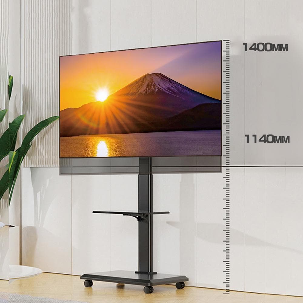 テレビスタンド（ブラック）キャスター付き 32~65インチ 耐荷重40kg