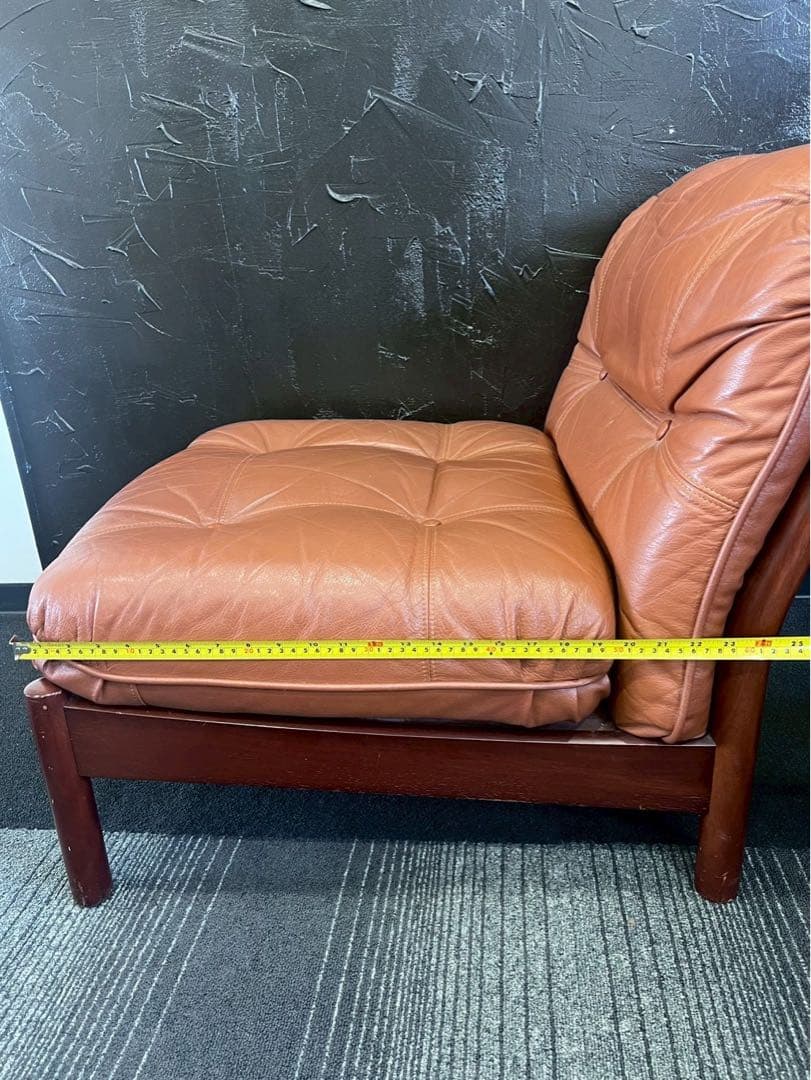 【希少・ヴィンテージ】マルニ木工 maruni 本革 1人掛けソファ ブラウン