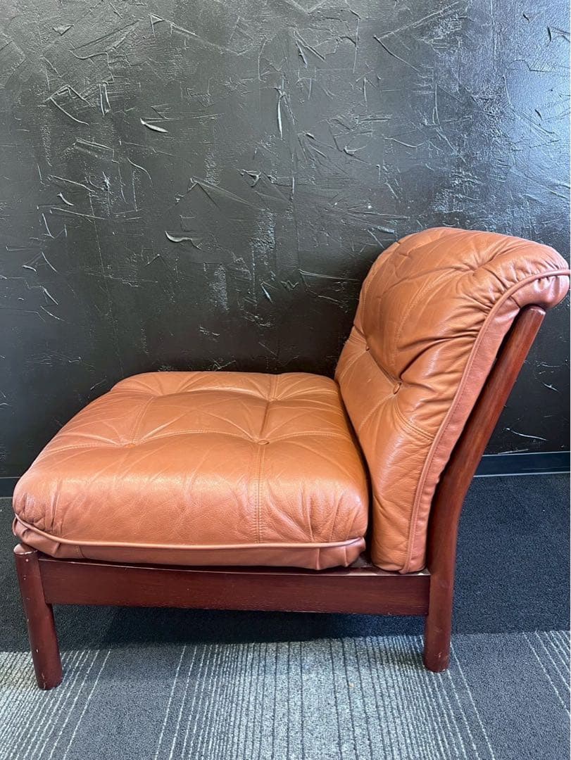 【希少・ヴィンテージ】マルニ木工 maruni 本革 1人掛けソファ ブラウン