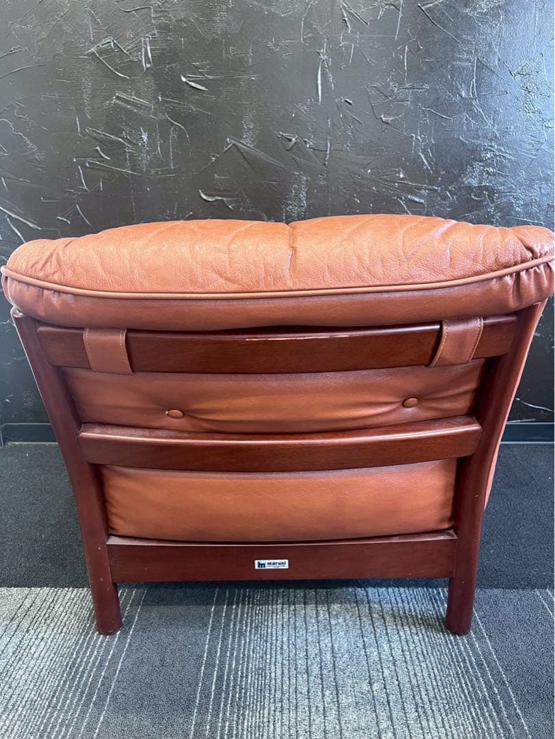 【希少・ヴィンテージ】マルニ木工 maruni 本革 1人掛けソファ ブラウン
